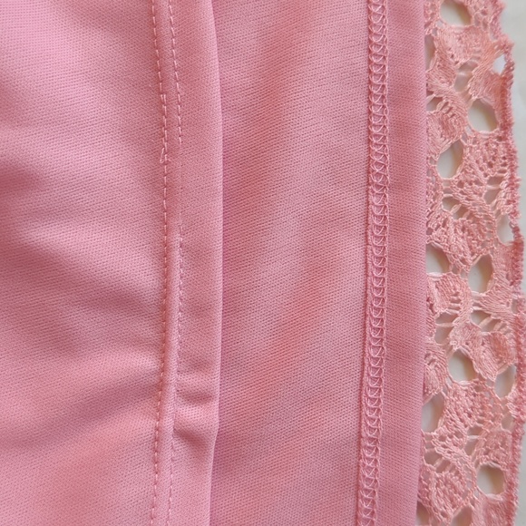 LuLaRoe Lucy Floral Lace Overlay Lined Maxi Skirt MEDIUM Pink Boho - Picture 14 of 14